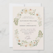 Elfenbeinblütengarten Elegante Hochzeit Einladung (Vorderseite)