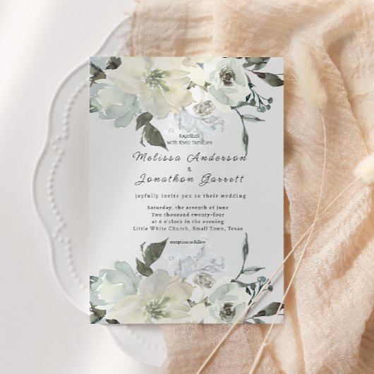 Elfenbeinblütenhochzeit Einladung