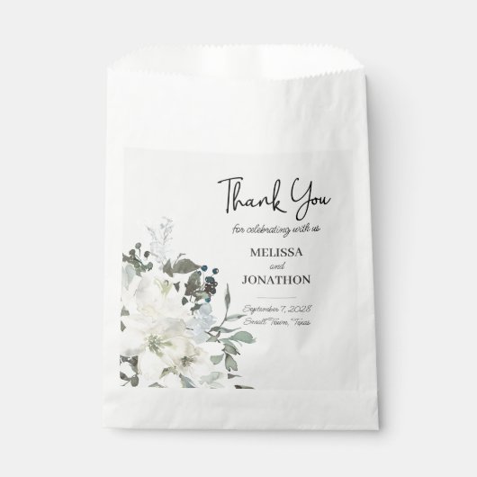 Elfenbeinblütenhochzeit Geschenktütchen (Vorderseite)