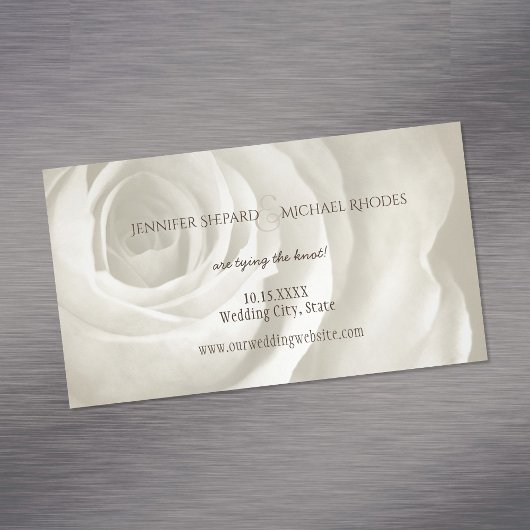 Elfenbeinblütenhochzeit Save the Date Magnetische Visitenkarte