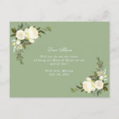 Elfenbeinblütenkarte wird meine Trauzeugin sein Einladungspostkarte (Rückseite)