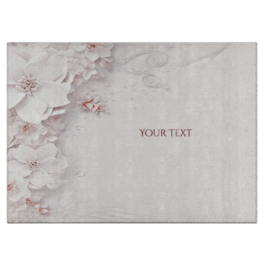 Elfenbeinblütenpink-Blütenplatine Schneidebrett (Vorderseite)