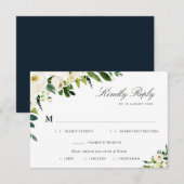 Elfenbeinblütenspeise Wahl RSVP Karte (Vorne/Hinten)