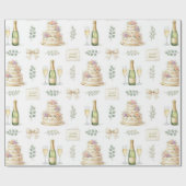 Elfenbeinbögen und Champagner Brautparty-Muster Geschenkpapier (Flach)