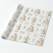 Elfenbeinbögen und Champagner Brautparty-Muster Geschenkpapier (Ungerollt)
