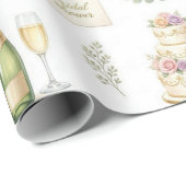 Elfenbeinbögen und Champagner Brautparty-Muster Geschenkpapier (Rolleneckpunkt)
