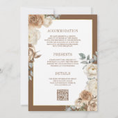 Elfenbeinbraun Beige Blütengoldblüte auf einer Hoc Einladung (Rückseite)