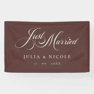 Elfenbeinbraune Hochzeitsauto-Banner-Schriftzug Banner