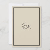 Elfenbeinbraune schwarze Wildblume Save the Date Einladung (Rückseite)