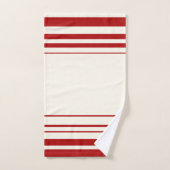 Elfenbeinburgundy Stripes Polka Dots Badhandtuch Set (Handtuch)