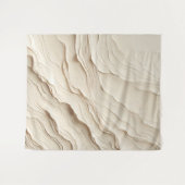 Elfenbeincreme Bohemisch Boho Textured Look Wandteppich (Vorderseite (Horizontal))