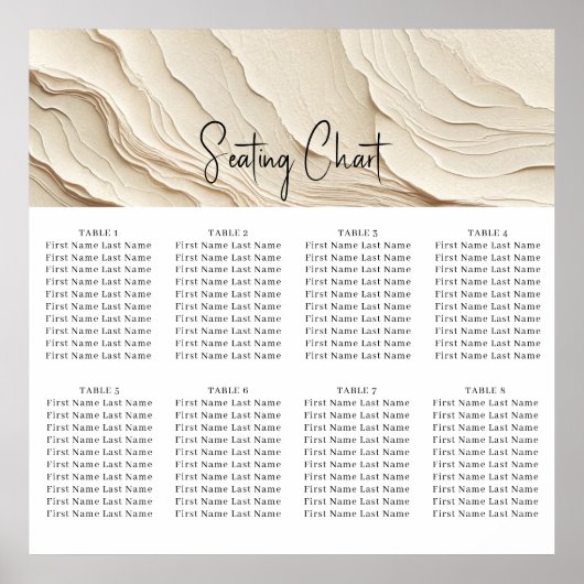 Elfenbeincreme Bohemisch texturierte Hochzeit Poster (Vorne)