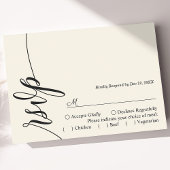 Elfenbeincreme Elegante Calligrafy Wedding RSVP Ca