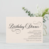 Elfenbeincreme Eleganter Vintager Stil Geburtstags Einladung (Stehend Vorderseite)