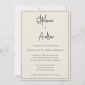 Elfenbeincreme Moderne einfache Hochzeitseinladung Einladung (Vorderseite)