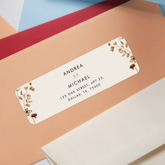 Elfenbeincreme-Wildblumen Herbst Rücksendeadresse