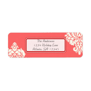 Elfenbeindamask auf rosa mit Rot