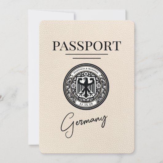 Elfenbeindeutschland - Pass Save the Date (Vorderseite)