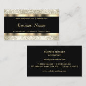 Elfenbeiner Glitzer und elegantes Gold Visitenkarte (Vorne/Hinten)