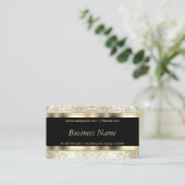 Elfenbeiner Glitzer und elegantes Gold Visitenkarte (Stehend Vorderseite)