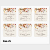 Elfenbeinfall Blumenfavoriten für Brautpartys Quadratischer Aufkleber (Blatt)