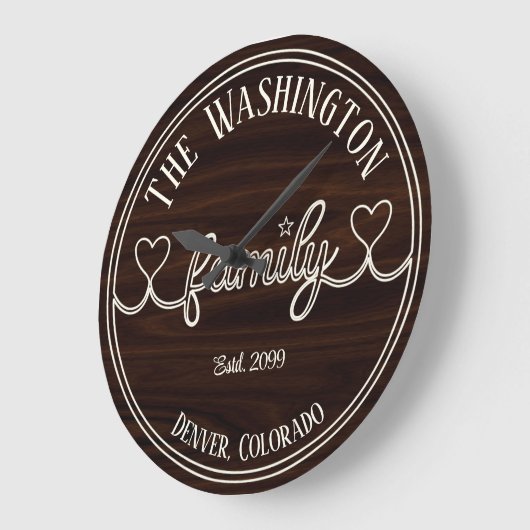 Elfenbeinfamilienskript zum Hintergrund des Holzef Große Wanduhr (Winkel)