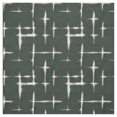 Elfenbeinfarbe Abstrakt auf Forest Green Linen Stoff (Muster)
