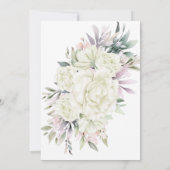 Elfenbeinfarben-Blumenrahmen-Monogramm-Hochzeit Einladung (Rückseite)