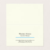 Elfenbeinfarben schlicht professionell modern mini visitenkarten (Außenseite Aufgefaltet)