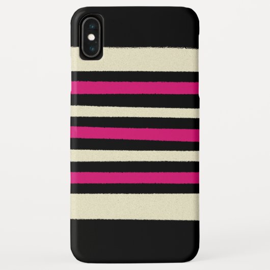 Elfenbeinfarben und rosa Streifen Cooles einfaches Case-Mate iPhone Hülle (Rückseite)