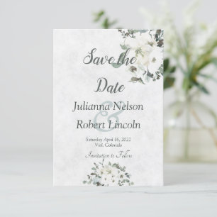 Elfenbeinfarbene Aquarell-Blumen-Save-the-Date-Ein Einladung