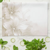 Elfenbeinfarbene Blumen Küchentücher (Gefaltet)