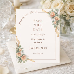 Elfenbeinfarbene Champagner-Blumen Hochzeit Save t Flyer