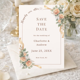 Elfenbeinfarbene Champagner-Blumenband elegante Ho Save The Date