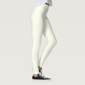 Elfenbeinfarbene einfarbige Fläche Leggings (Rechts)