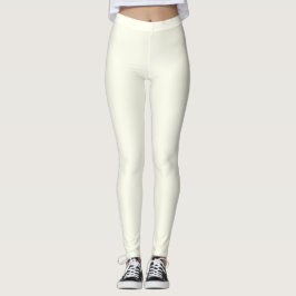 Elfenbeinfarbene einfarbige Fläche Leggings
