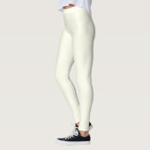 Elfenbeinfarbene einfarbige Fläche Leggings (Links)