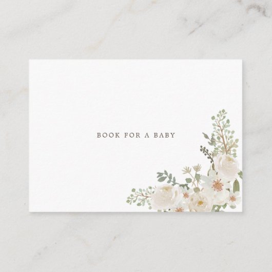 Elfenbeinfarbene, elegante Blumen-Duschkabine Begleitkarte (Rückseite)