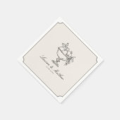 Elfenbeinfarbene Früchte-Schale-Doppelrahmen-Hochz Serviette (Ecke)