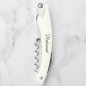 Elfenbeinfarbene personalisierte Brautjungfer Hoch Kellnermesser (Vorderseite)