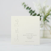 Elfenbeinfarbene professionelle minimalistische mo save the date (Stehend Vorderseite)