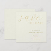 Elfenbeinfarbene professionelle minimalistische mo save the date (Vorne/Hinten)