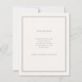 Elfenbeinfarbene Taupe-Monogramm-Hochzeit-Save-the (Rückseite)