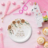 Elfenbeinfarbene Terrakotta-Kallalilien-Brautdusch Pappteller (Party)