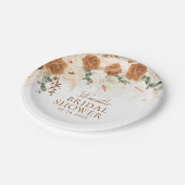 Elfenbeinfarbene Terrakotta-Kallalilien-Brautdusch Pappteller (Schrägansicht)