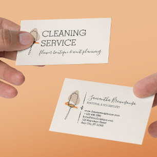 Elfenbeinfarbener minimalistischer Handmopp für di Visitenkarte
