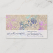 *~* Elfenbeinfarbener Vintager Antiquitätenalter B Visitenkarte (Rückseite)