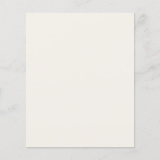 Elfenbeinfarbenes Hochzeitsprogramm mit Monogramm (Rückseite)