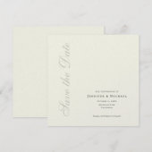 Elfenbeinfarbenes professionelles minimalistisches save the date (Vorne/Hinten)