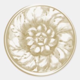 Elfenbeinfarbenes Vintages barockes Siegel Runder Aufkleber